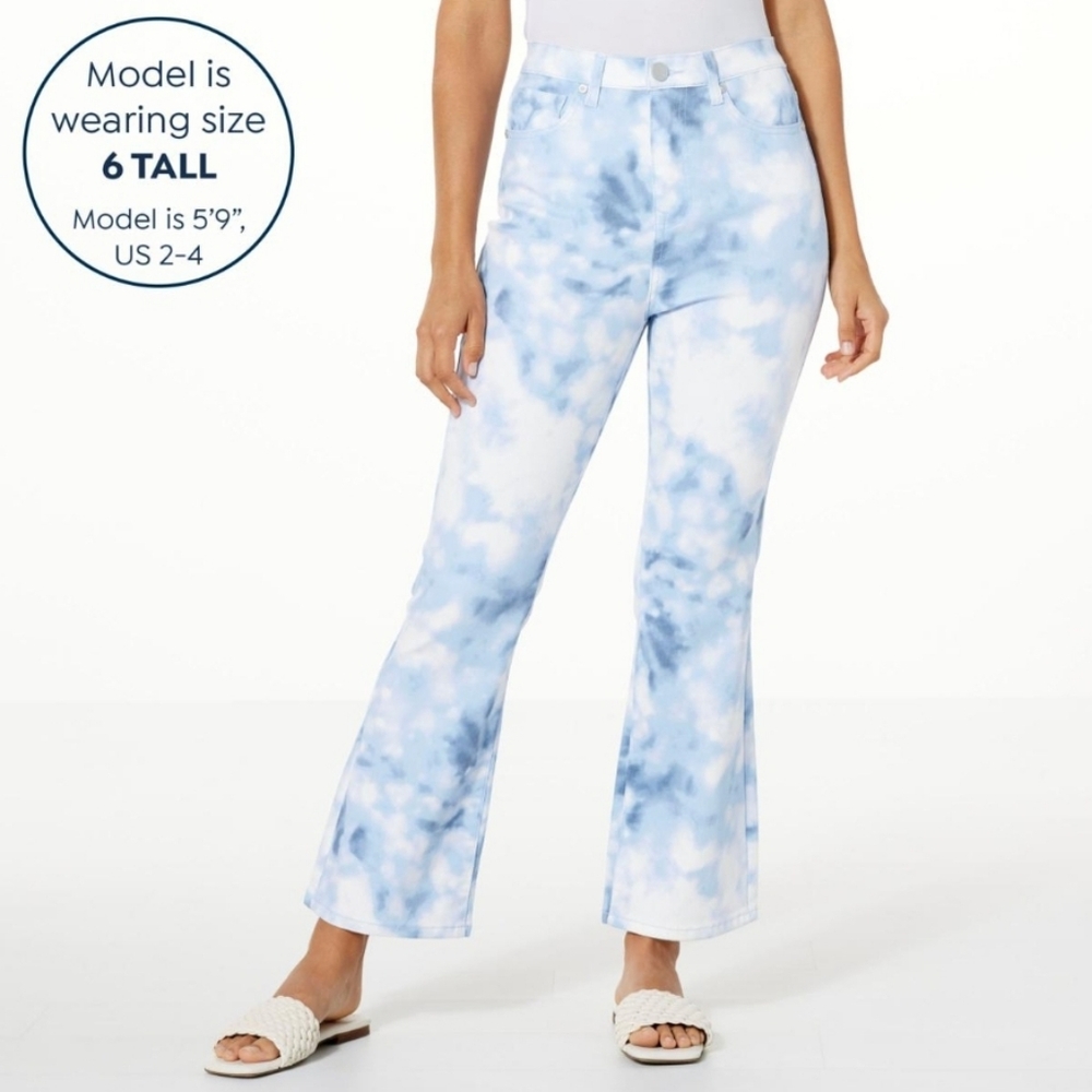 NWR Stylish Blue Tie-Dye Flare Jeans